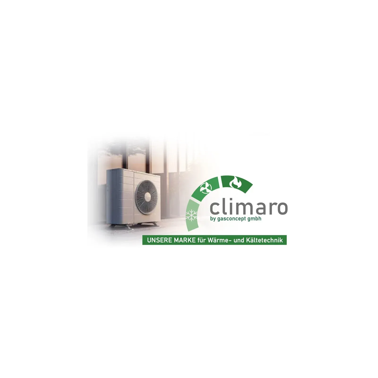 Logo von Climaro by gasconcept gmbh mit Wärmepumpe